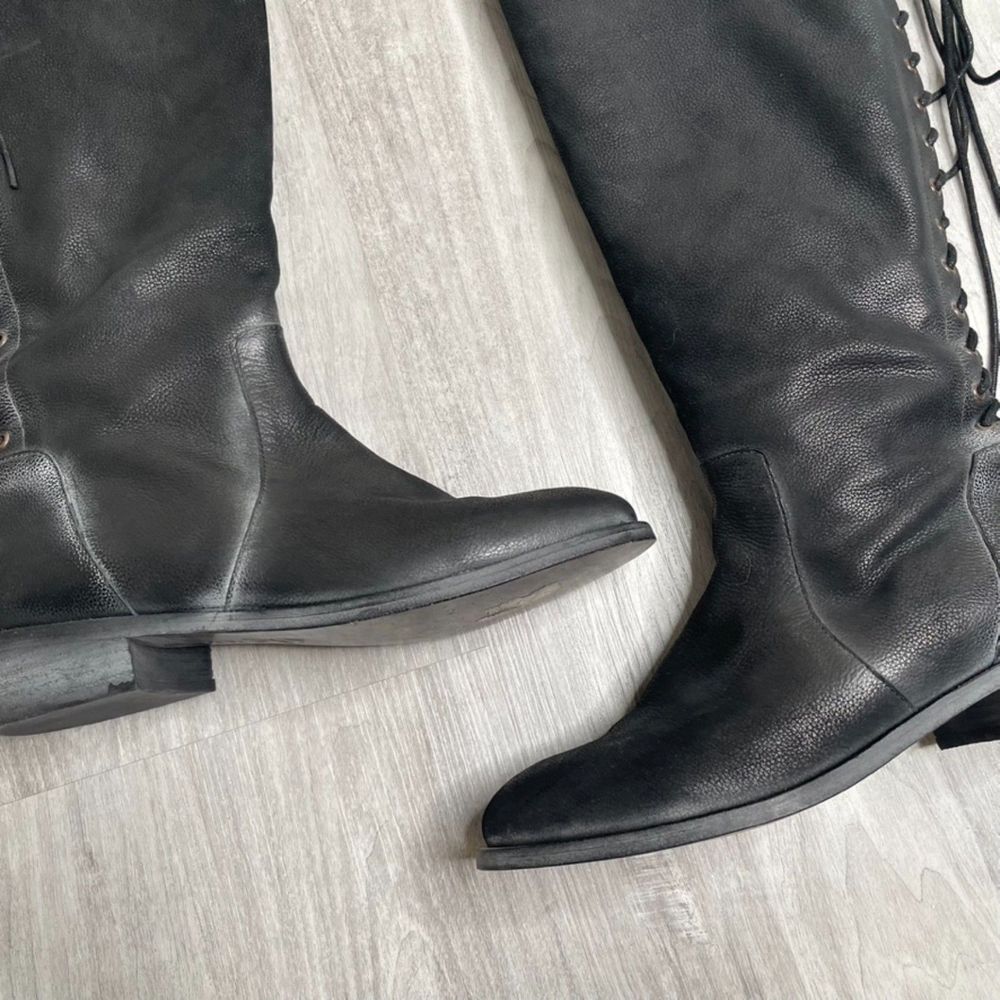 Joie Black Lace Up Tall Boots - Picture 4 of 8